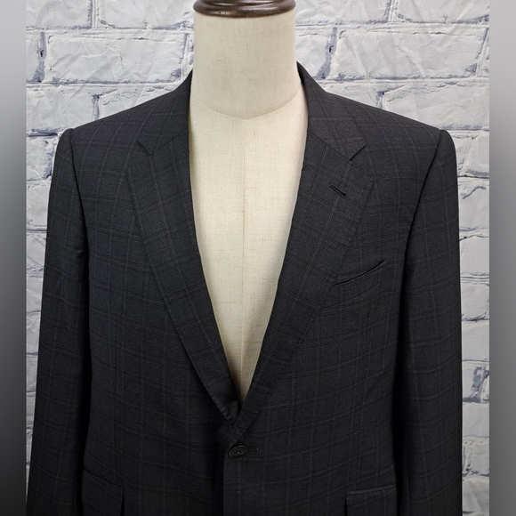 Armani Collezioni Blazer Sport Coat Gray Check Harry Rosen Italy S Drop 42R - Picture 3 of 15